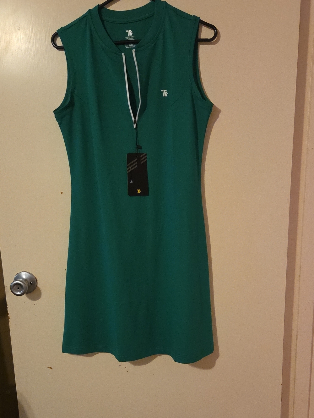 Travels Together With You Sleeveless Teal Knit Golf Dress Small NWT